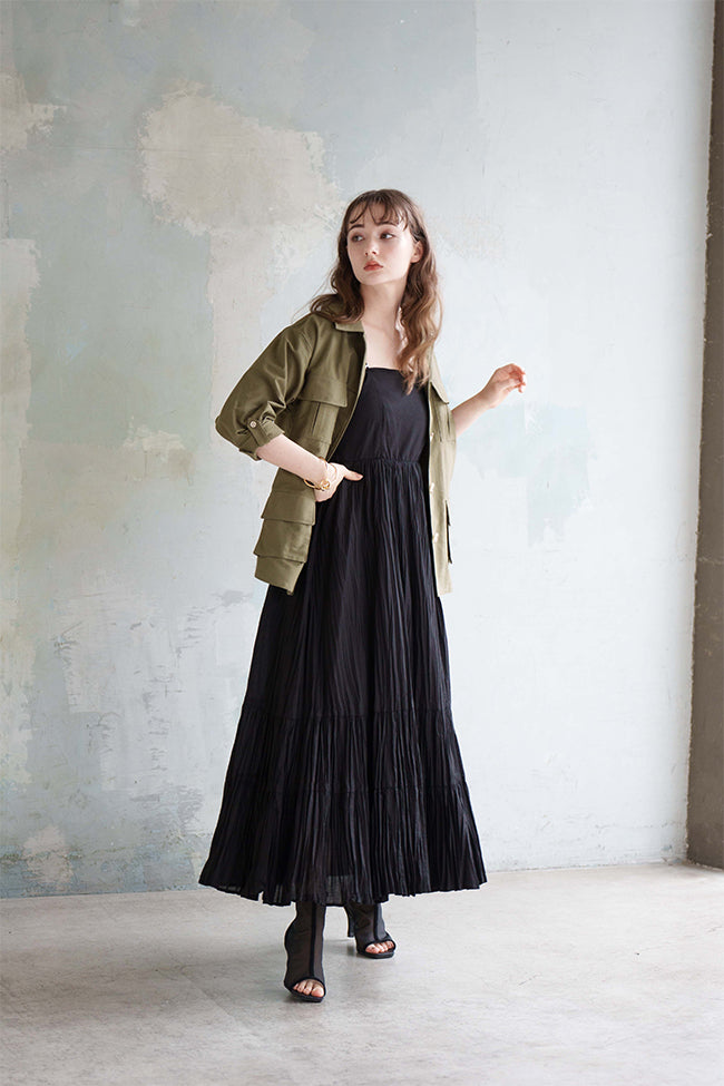 【美品】anuans ワッシャープリーツベア ワンピース 美品 アニュアンス anuans ワッシャープリーツベアワンピース （IVORY